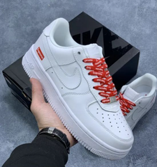 supreme x nike air force 1 low ナイキ カジュアルスニーカー/ホワイトレッド 男女同型