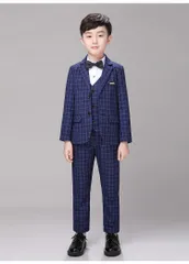 子供 スーツ 男の子 スーツ 5点セット 子供 フォーマル 男 入学式 セットアップ キッズ スーツ チェック柄 男の子 子供服 フォーマル スーツ 上下セット 長袖 キッズ 入学式 スーツ 卒園式 卒業式 七五三 お宮参り zewp522