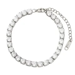 【シルバー × 5mm】[Cream dot. クリームドット公式] ブレスレット レディースステンレス製 4タイプ テニス 金属アレルギー つけっぱなし サージカルステンレス ビジュー ライン 大人のサムネイル