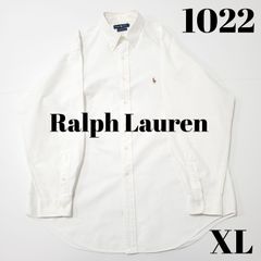 Ralph Lauren　ラルフローレン　長袖シャツ　白シャツ　ロゴ刺繍　XL