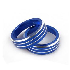 【新着商品】【Tosmisy】適用する日産 エクストレイル T32 エアコン 調整 スイッチ アルミ リング カバー ノブメタル装飾リング に適し2014-現行車種 専用設計 内装パーツ カスタム ドレスアップ 2点セット，ブルー