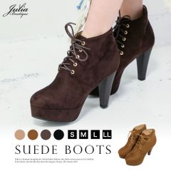 JULIA BOUTIQUE  レースアップスエードショートブーツ・ブーティ
