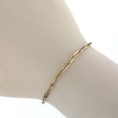 K18YG イエローゴールド ブレスレット フラット アズキチェーン シンプル 18cm【新品仕上済】【zz】【中古】