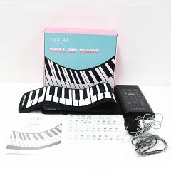 美品 簡易動作確認済み CARINE カリーナ ロールアップピアノ 61鍵盤 carina-pf0061 シリコン USB充電 元箱 ケーブル イヤホン 取扱説明書付き  Z004-0702③