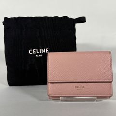 CELINE セリーヌ フォールデッド コンパクト ウォレット レザー ピンク 10E60 3BEL 25VP ゴールド金具 三つ折り財布 コンパクトウォレット ミニ財布