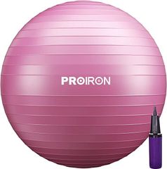 PROIRON バランスボール 75cm ハンドポンプ付き(レッド, 75cm/ L)