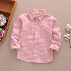 ☆ ライトピンク ☆ 130cm ☆ シャツ lykidche3 ネルシャツ キッズ 子供 こども 子ども ジュニア 長袖 長そで チェックシャツ 秋 冬 男の子 女の子 襟付き シャツ 子供服 子ども服 可愛い かわいい カワイイ トップス 起毛 カジュアル