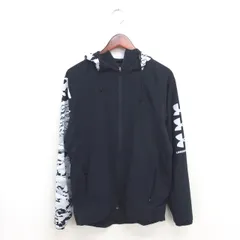 アンダーアーマー UNDER ARMOUR パーカー ジップアップ スポーツウエア 総柄 ロゴプリント M ブラック グレー 黒 /TT
