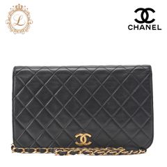 CHANEL シャネル チェーンショルダーバッグ マトラッセ プッシュロック ラムスキン 黒  ゴールド金具  ブランド【中古】【送料無料】