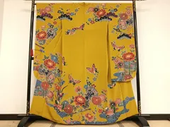 【超絶逸品】⭐️沖縄県伝統工芸品⭐️【紅型小紋】⭐️型染⭐️草木染⭐️着物 超絶逸品】⭐️沖縄県伝統工芸品⭐️【本紅型振袖】⭐️型染