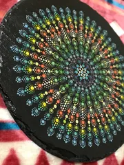 スレートプレート【誠彩ドットペイントアート】[0401 スレートプレート【誠彩ドットペイントアート】[0401