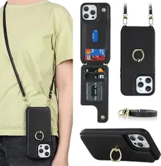 【在庫処分】Cavor iPhone13 mini 手帳型ケース iPhone13 mini スマホ 携帯 用 ケース ショルダー クロスボディ肩掛け 首かけ 斜めがけショルダーケース背面ポケット付きiPhone 13 mini 財布型カードケース【上