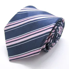 ザショップティーケー ブランド ネクタイ ストライプ柄 PO メンズ ネイビー THE SHOP TK 【中古】