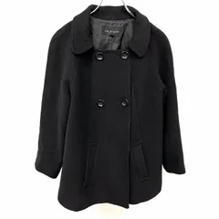 古着 ジルスチュアート JILL STUART ハーフコート 長袖 ボタン留め 裏地付き 若干薄手 無地 ラグラン 羊毛×アンゴラ M ブラック 黒 レディース