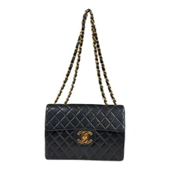 シャネル デカマトラッセ ショルダーバッグ ラムスキン ブラック レディース  CHANEL  中古 シャネル