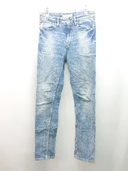 ◇ ZARA ザラ 無地 ウォッシュ加工 ストレート デニムパンツ サイズ38 インディゴ レディース E  【1310130013382】