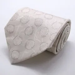 ピエールカルダン ブランド ネクタイ シルク ドット柄 総柄 PO メンズ ホワイト Pierre Cardin 【中古】