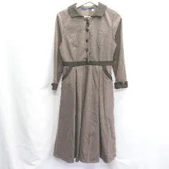 ◇ an another angelus 長袖 ロング丈 ワンピース サイズF ブラウン レディース E  【1407180048126】