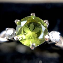 さくらインカット(ペリドット6mm)の指輪(SV925)