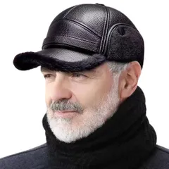 [ALVEIN] メンズ 耳当て付き 帽子 防寒 防風 キャップ 裏ボア ゴルフ コンパクト 紳士 屋外作業 登山 自転車 釣り (JP, アルファベット, Free Size, ブラック) [ブラック] [Free Size]