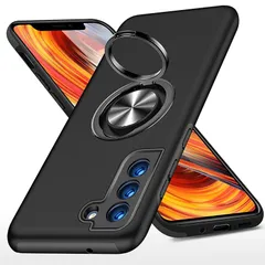 Galaxy S22 ケース リング付き PC TPU 耐衝撃 衝撃吸収 傷つけ防止カバー 全面保護 360度回転カバー ギャラクシー S22 スマホケース 米軍MIL規格 車載ホルダー対応 スタンド機能 防塵 薄型 軽量 落下防止 人気 おしゃれ 携帯カ 1