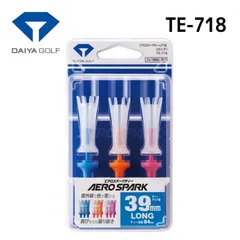 ダイヤゴルフ エアロスパークティーロング 3本入 TE-718 DAIYA GOLF AERO SOARK 全長84mm ブルー オレンジ ピンク 首振り機能のサムネイル