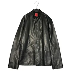 イッセイミヤケHeart ブラックレザージャケット ISSEY MIYAKE MEN - 良品 80'S ISSEY MIYAKE MEN イッセイミヤケ