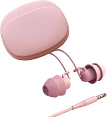 Lunache ✦ルナシェ✦ 寝ホン 睡眠用 イヤホン 有線 耳が痛くない 寝返りしてもいたくない 寝落ち用 ソフトカラー 寝ながら聞く 学習 寝る時用 3.5ｍｍ アイフォン スマホ 寝フォン ASMRに(アイスピンク＋ケース付)