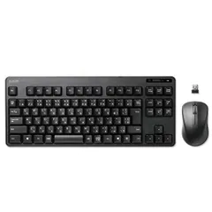 エレコムキーボード【マウスセット】ワイヤレス(レシーバー付属)メンブレンコンパクトキーボードブラックTK-FDM105MBK