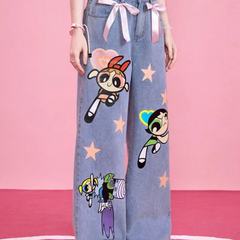 ☆輸入☆パワーパフガールズ　powerpuff girls デニム　リボン付き