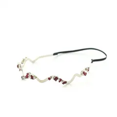 ミュウミュウ miumiu カチューシャ ヘアバンド へアアクセサリー クリスタル ロゴ ビジュー シルバー 赤 レッド /BB ■OHのサムネイル