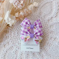 ゆめかわ グログランリボン ヘアゴム 2個セット