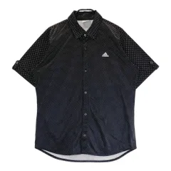 サイズ：XO ADIDAS GOLF アディダスゴルフ N57156 半袖シャツ ボタンダウン ドット柄 ブラック系 [240101528988] ゴルフウェア メンズ ストスト