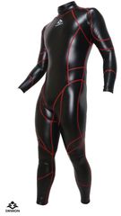 [SWIMON] コスチューム水着 フルボディータイプ エナメル調 8XL　光沢PU バックジップ 赤ステッチモデル 男女兼用 ユニセックス 9001