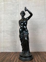 女神像 女性像 置物 鉄製 インテリア オブジェ アンティーク 骨董品 古美術品