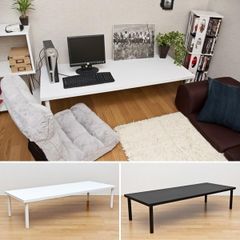 ローテーブル 使いやすい 幅 150×60cm 長方形 ローデスク 作業台 机 シンプル 白 黒 リビング センターテーブル 作業台 座卓 勉強机 【tz1560wh】