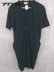 ◇ mao made マオメイド コットン 半袖 ロング カーディガン サイズFREE ブラック レディース 【中古】 【1002801046552】