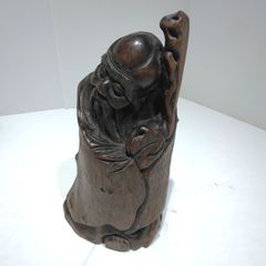 一刀彫 福禄寿像 木彫り 七福神 縁起物 A411