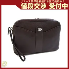  ダンヒル クラッチバッグ ダークブラウン レザー 中古