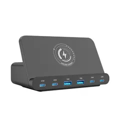 新品 USB 充電器 合計160W PD 充電器 タイプc 充電器【PD65W&QC3.0対応/ 7台同時充電/スタンド機能】6ポート USB-C*4&USB-A*2 acアダプター スマホ充電器 PSE認証 MacBook/iPhone/Galaxy/And