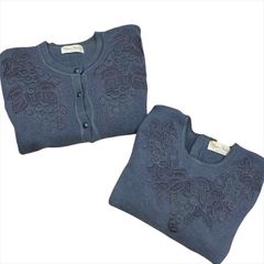 未使用 タグ付き Longchamp ロングチャンプ ひまわり刺繍 ドット