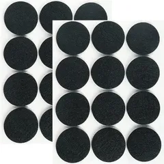 ギノヤ 5mm厚めフェルトパッド, 24枚入り 40mm 丸い家具保護パッド キズ防止・防音 (ブラック)