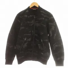 ディーゼル DIESEL ボンディング素材 MA-1 迷彩 ジャケット ブルゾン カモフラ S 黒 ブラック /☆Gのサムネイル