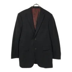 バーバリーブラックレーベル 三陽商会 日本製 ウール ストライプ テーラードジャケット 38L ブラック BURBERRY BLACK LABEL メンズ
