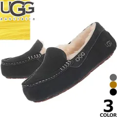 UGG アグ モカシン アンスレー ANSLEY 1106878 レディース 正規品 モカシン ローファー フラット ムートン シープスキン ボア もこもこ ぺたんこ ブランド 歩きやすい 黒 ブラック