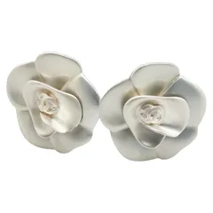 シャネル ココマーク カメリア 花 フラワー モチーフ シルバー メタル レディース CHANEL【1-0201674】