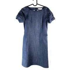 ユニバーバルミューズ UNIVERVALMUSE ワンピース タグ付き 袖リボン 紺 2サイズ 863550