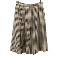 アクアスキュータム★クラブチェック総柄 ノーカラースカートスーツ ロングスカート アクアスキュータム☆クラブチェック総柄 ノーカラースカートスーツ