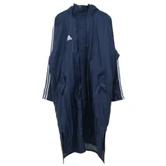 アディダス ベンチコート ロングコート 裏ボア アウター スポーツウエア 大きいサイズ メンズ Oサイズ ネイビー adidas 【中古】