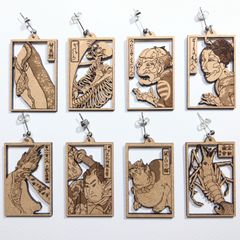 和風ピアス　浮世絵　歌川国芳ピアス　８点セット